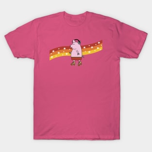 Retro Roller Skating Pig T-Shirt